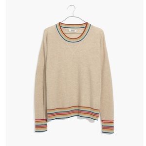 Madewell Rainbow Trim Cashmere Sweater 